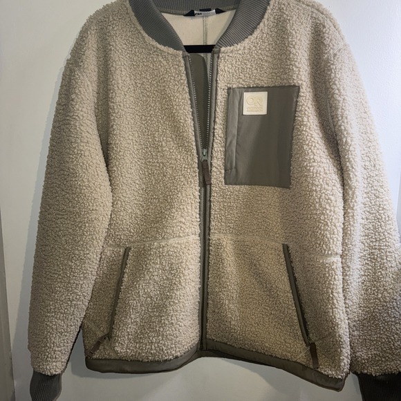 Outdoor Research Jackets & Blazers - Outdoor Research Juneau Sherpa Fleece Bomber Jacket Tan Olive Green Womens M
